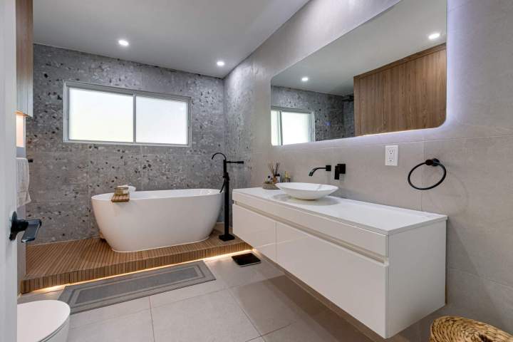 We manufacture bathroom furniture.